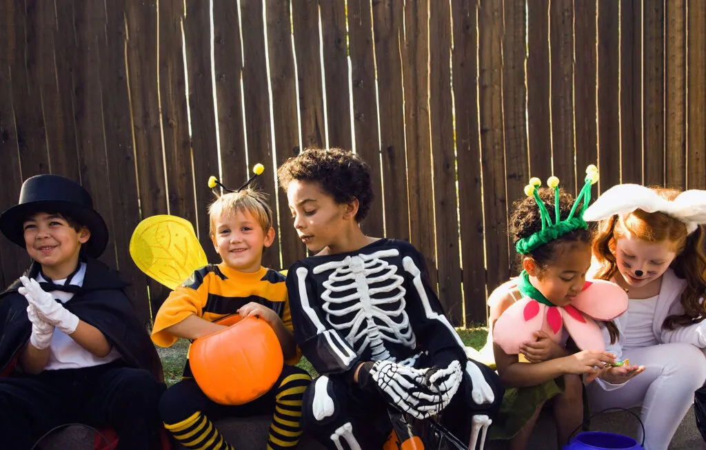 Kids celebrating Halloween