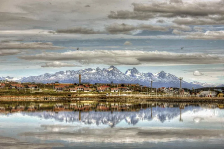 Ushuaia with mountains in the background