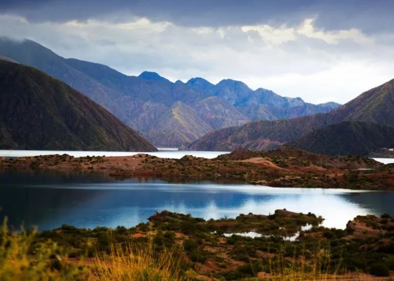 mendoza-uspallata Stunning view of the Andes Mountain Range and lake in Mendoza, Argentina.