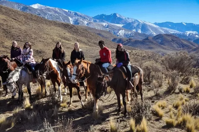 Group horseriding in mendoza