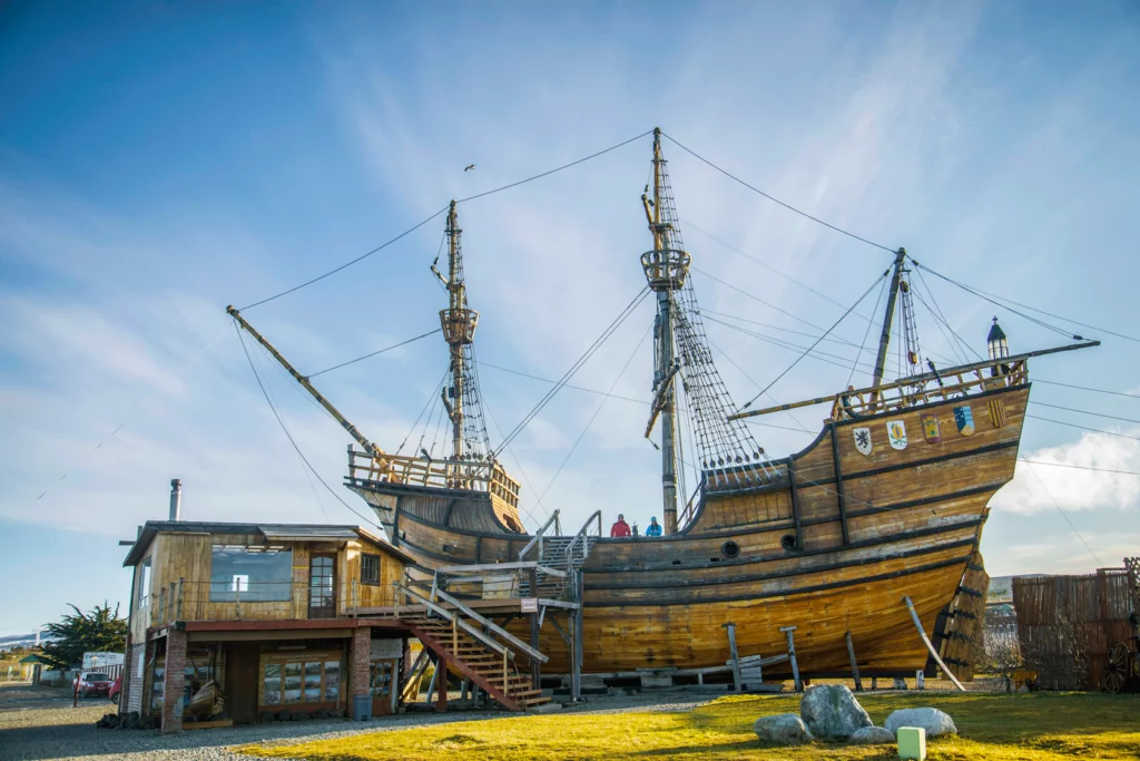 The Nao Victoria, an historic ship in Punta Arenas, Chile.