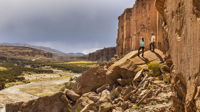 Hiking on an archeological tour