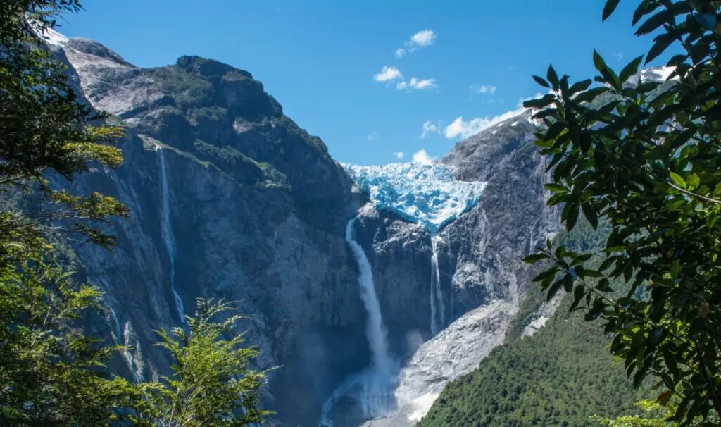 A view of Queulat Glacier in Carretera Austral.