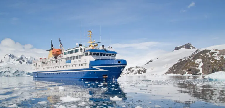 View antarctica cruise sailing trough sea