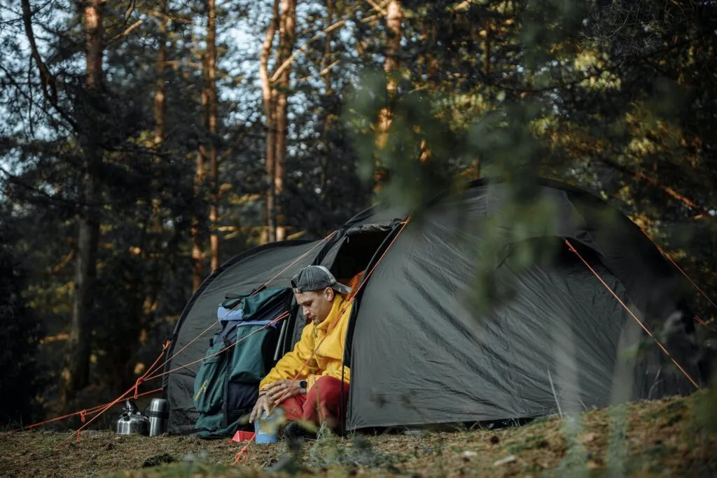 Camping in the wild in Patagonia