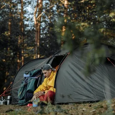 Camping in the wild in Chilean Patagonia