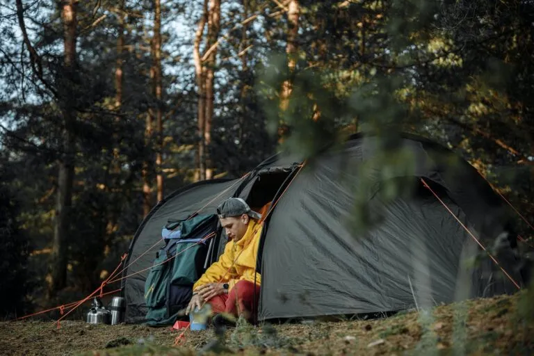 Camping in the wild in Chilean Patagonia