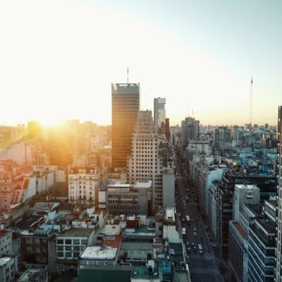 Buenos aires city sunset view