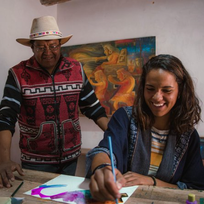 women in a workshop in cusco peru