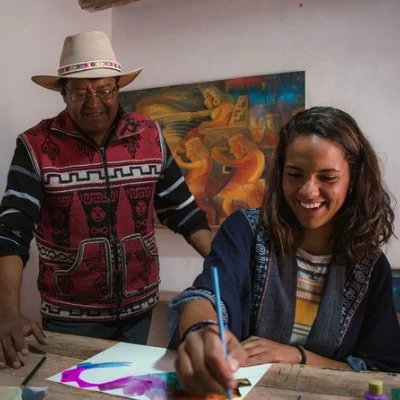 women in a workshop in cusco peru