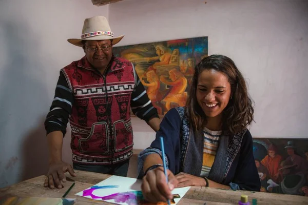 women in a workshop in cusco peru