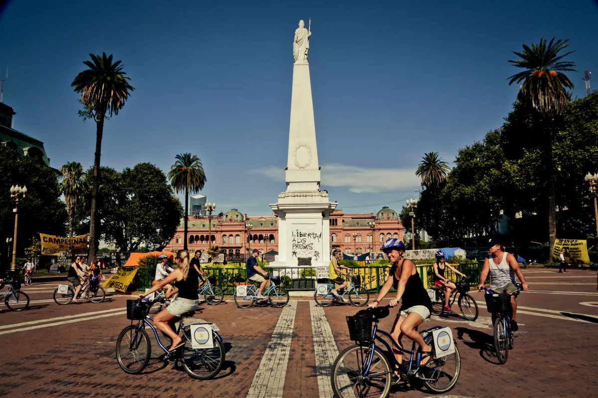 Visit Buenos Aires and enjoy a bike tour.