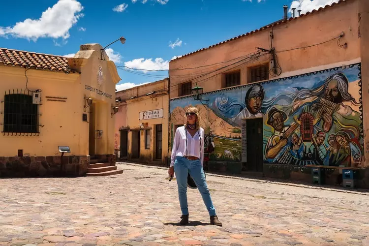 A woman possing in the streets of Humahuaca in Jujuy, Argentina.