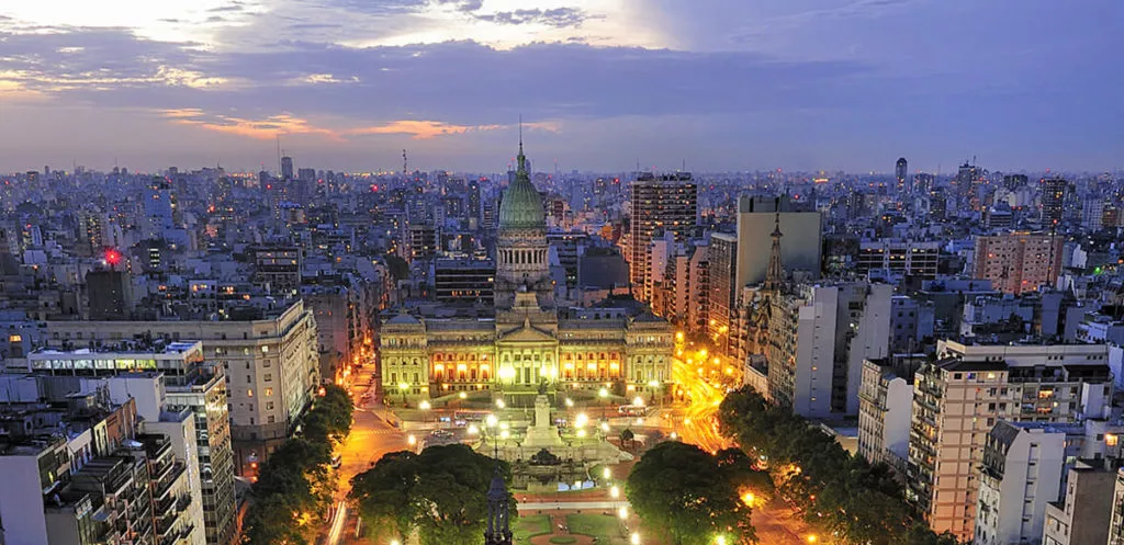 Argentina's Congress in Buenos Aires by night