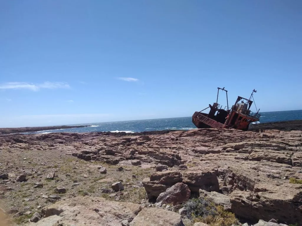 Self-drive trip to Patagonia, the rocky coast of Bahia Bustamante.